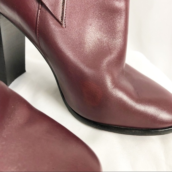 Isabel Marant Ashes Leather Round Toe Buckle Heeled Ankle Boots Red Casual - Picture 4 of 7